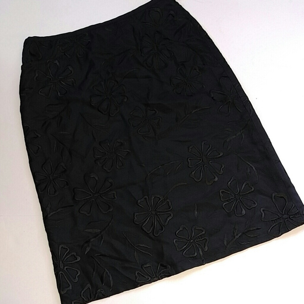 TIBI Silk Blend Embroidered Floral Skirt 6  @LOOK
